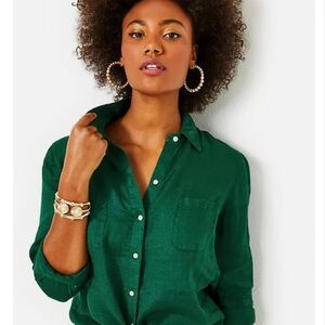 Lilly Pulitzer evergreen button up